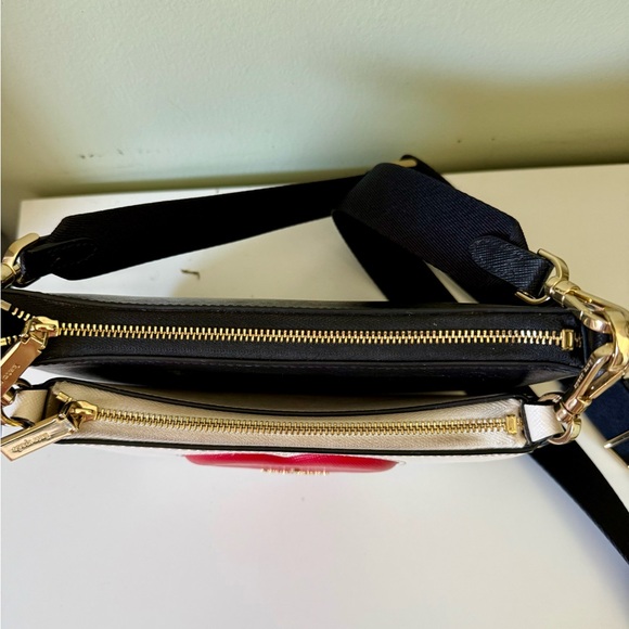 Kate Spade Black and White Crossbody Bag with Red Heart - Picture 2 of 3